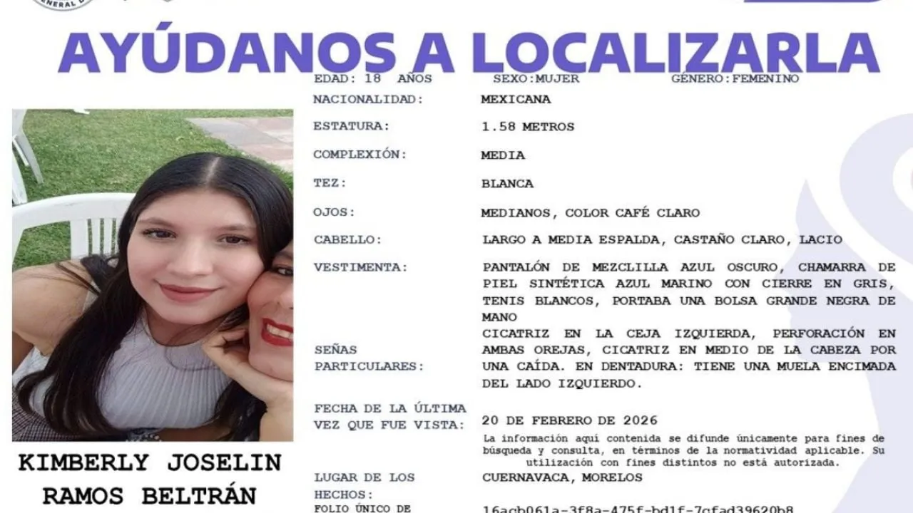 Localizan sin vida a Kimberly Ramos, estudiante de la UAEM, en inmediaciones del campus Chamilpa