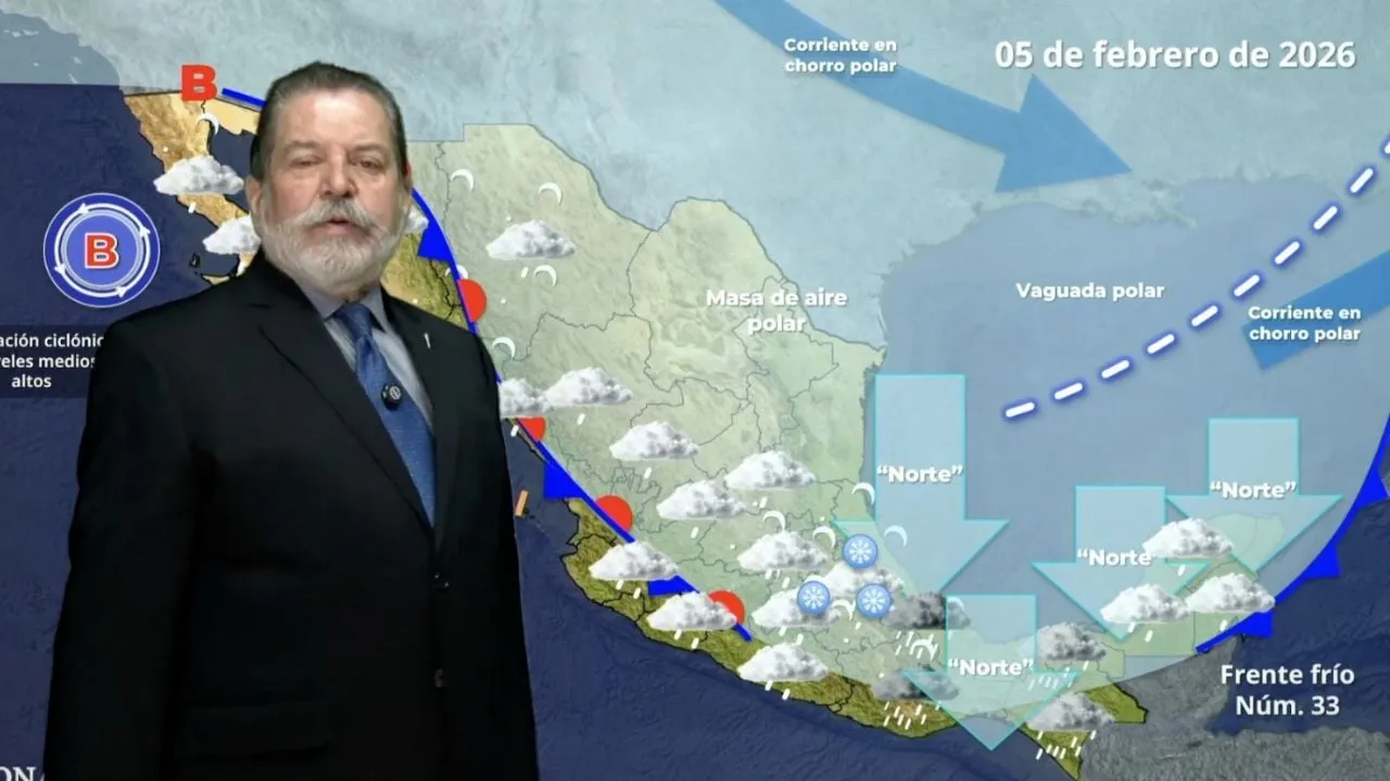 Cubre al país la masa de aire polar del frente frío 33; seguirán las lluvias fuertes el jueves
