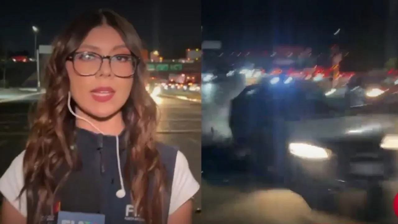 Reportera y camarógrafo casi son atropellados durante una transmisión en vivo en Guadalajara (Video)