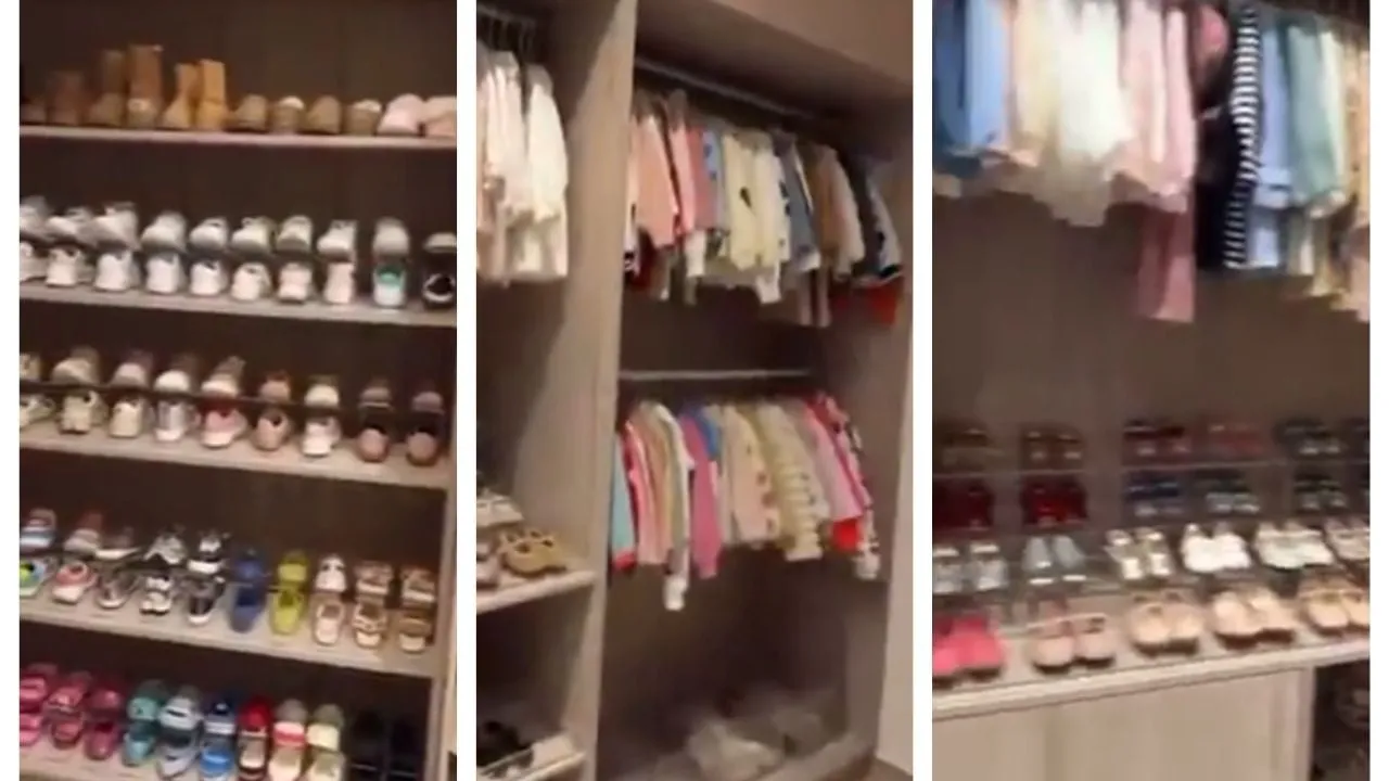 Samuel García y Mariana Rodríguez desatan críticas tras presumir 120 pares de zapatos de su hija