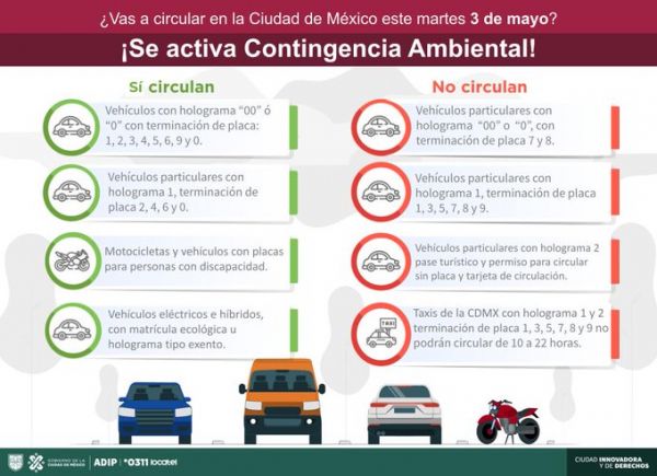 Se activa contingencia ambiental atmosférica por ozono en la Zona Metropolitana del Valle de México.