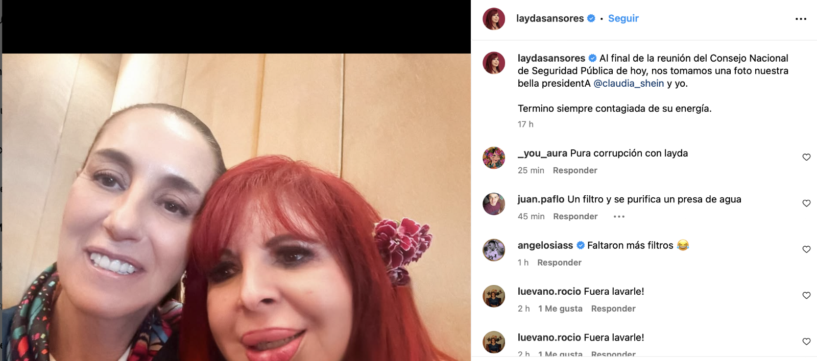 Sansores desafía críticas de morenistas por designación de Lavalle con foto de ella y Sheinbaum
