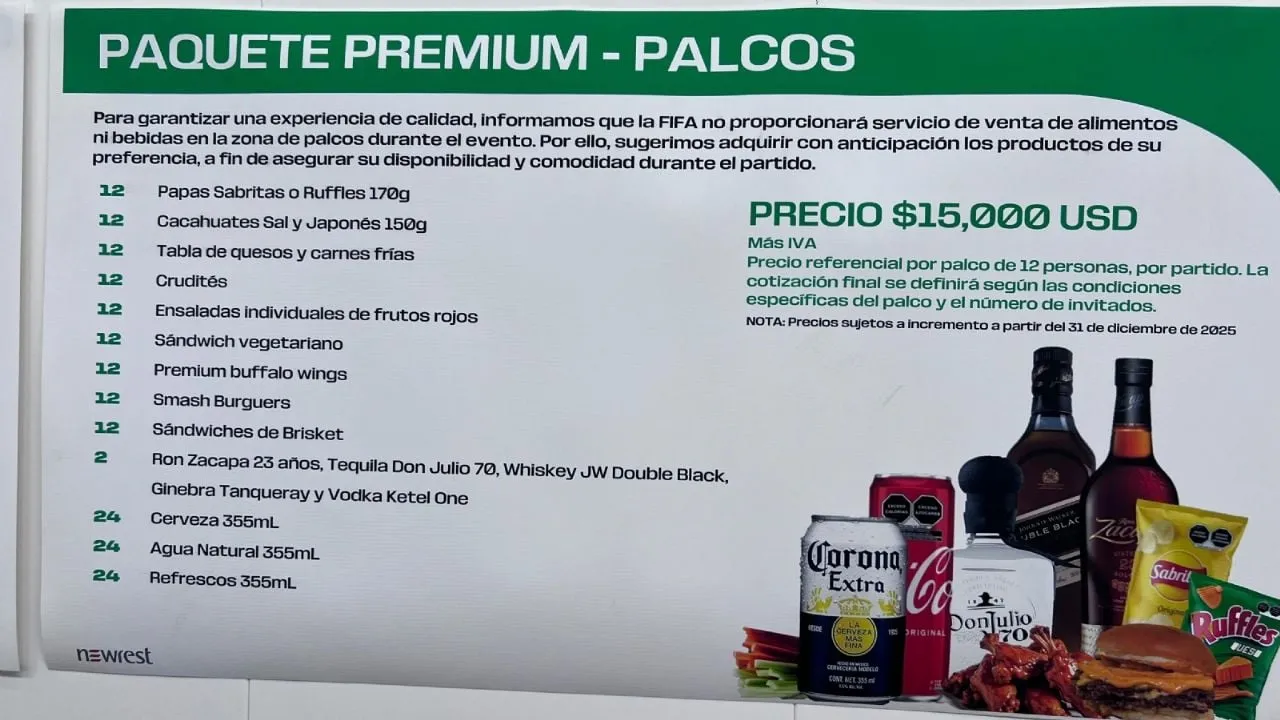 Palcohabientes del Estadio Azteca pagarán hasta 276 mil pesos por comida chatarra