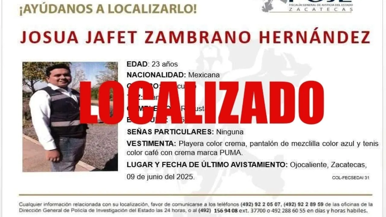 Tras cinco meses secuestrado, liberan a hijo del alcalde de Ojocaliente, Zacatecas