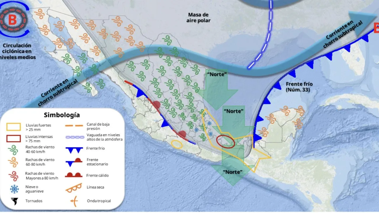 El frío no da tregua y ahora llegan frente 33 y masa polar: así lloverá de lunes a jueves