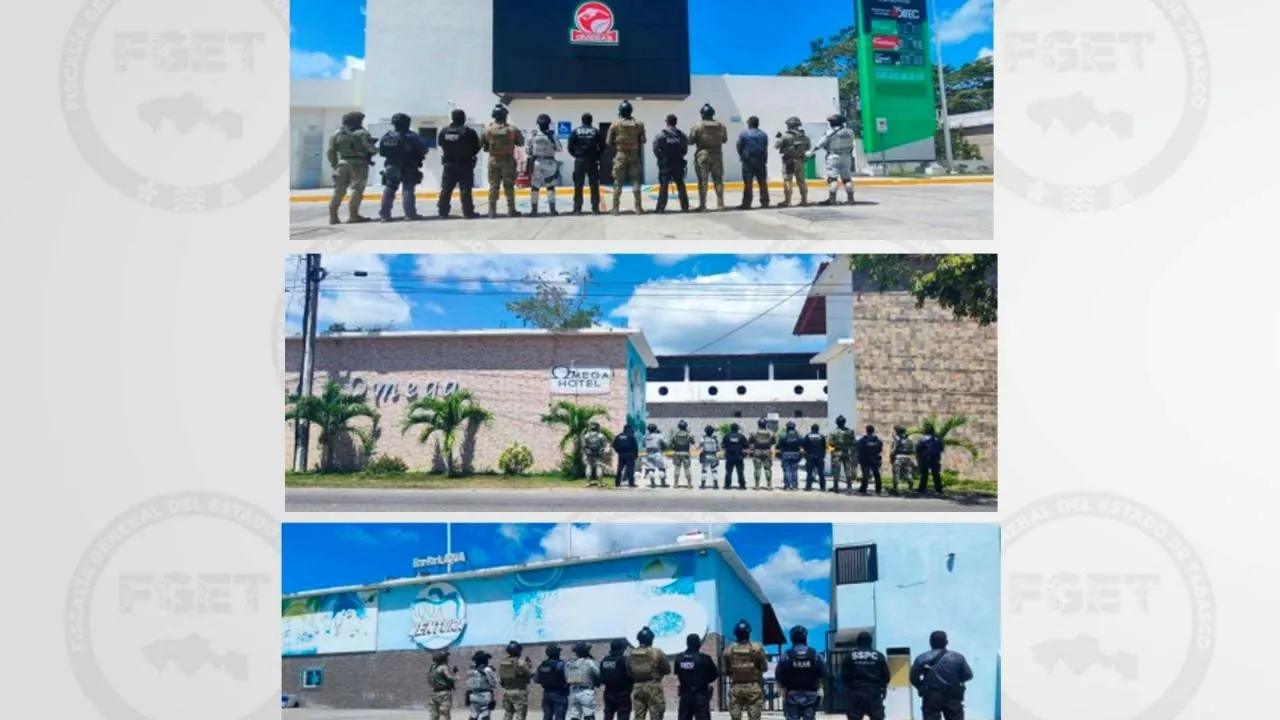 Catean en Centla gasolinera, plaza comercial y parque acuático en operativo contra La Barredora