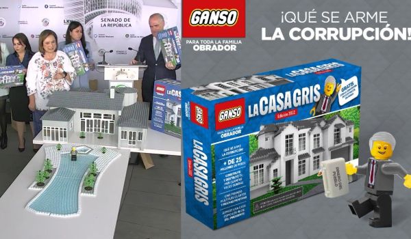 Senadores del PAN juegan lego de la Casa Gris VIDEO