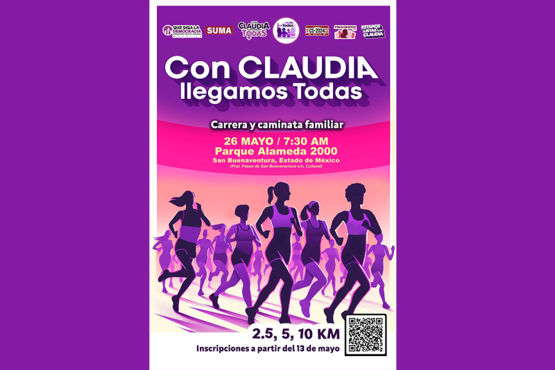 Convocan a carrera y caminata familiar por una “República de y para las Mujeres” en el Edomex 