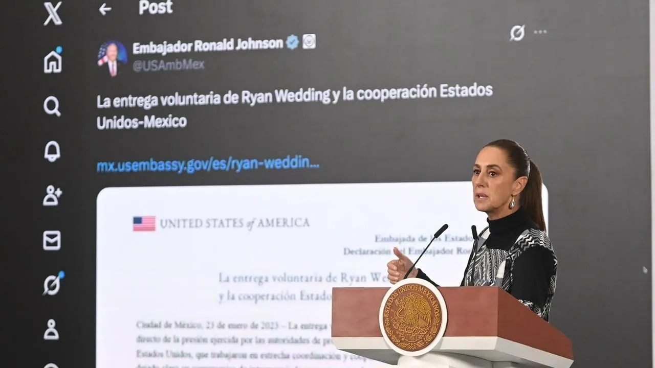 Sheinbaum niega que Wedding haya sido capturado por agentes del FBI; confía en versión del embajador