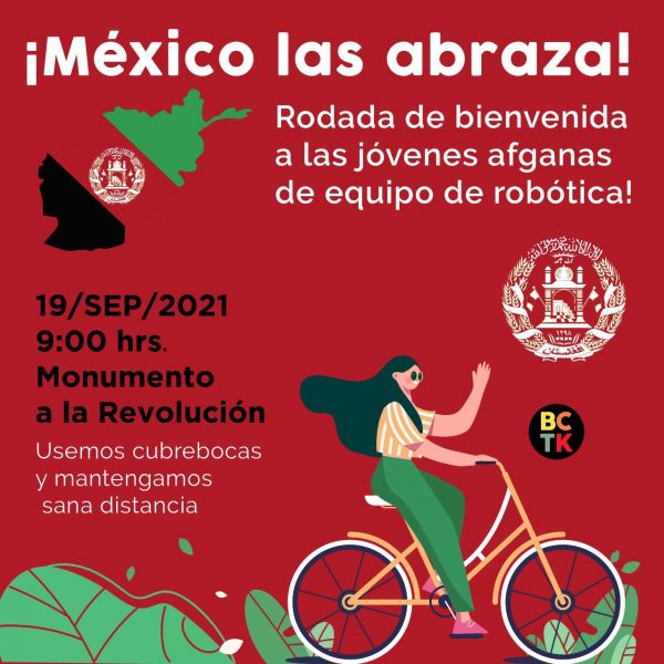 Soñadoras afganas dan paseo ciclista por CDMX