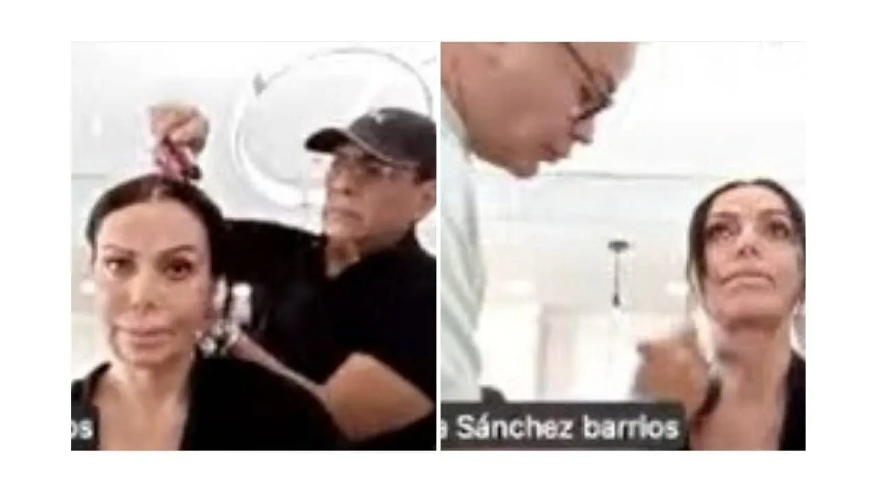 Diputada Diana Sánchez Barrios sesiona mientras la peinan y maquillan