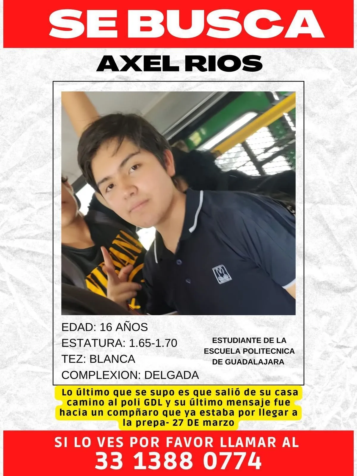 Comunidad de la UdeG exige la localización con vida de estudiante desaparecido