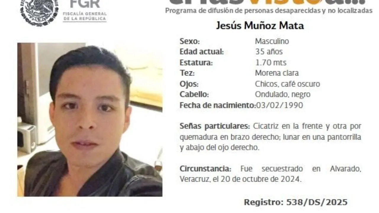 Buscan a sobrino de la periodista Gloria Muñoz, secuestrado en octubre de 2024