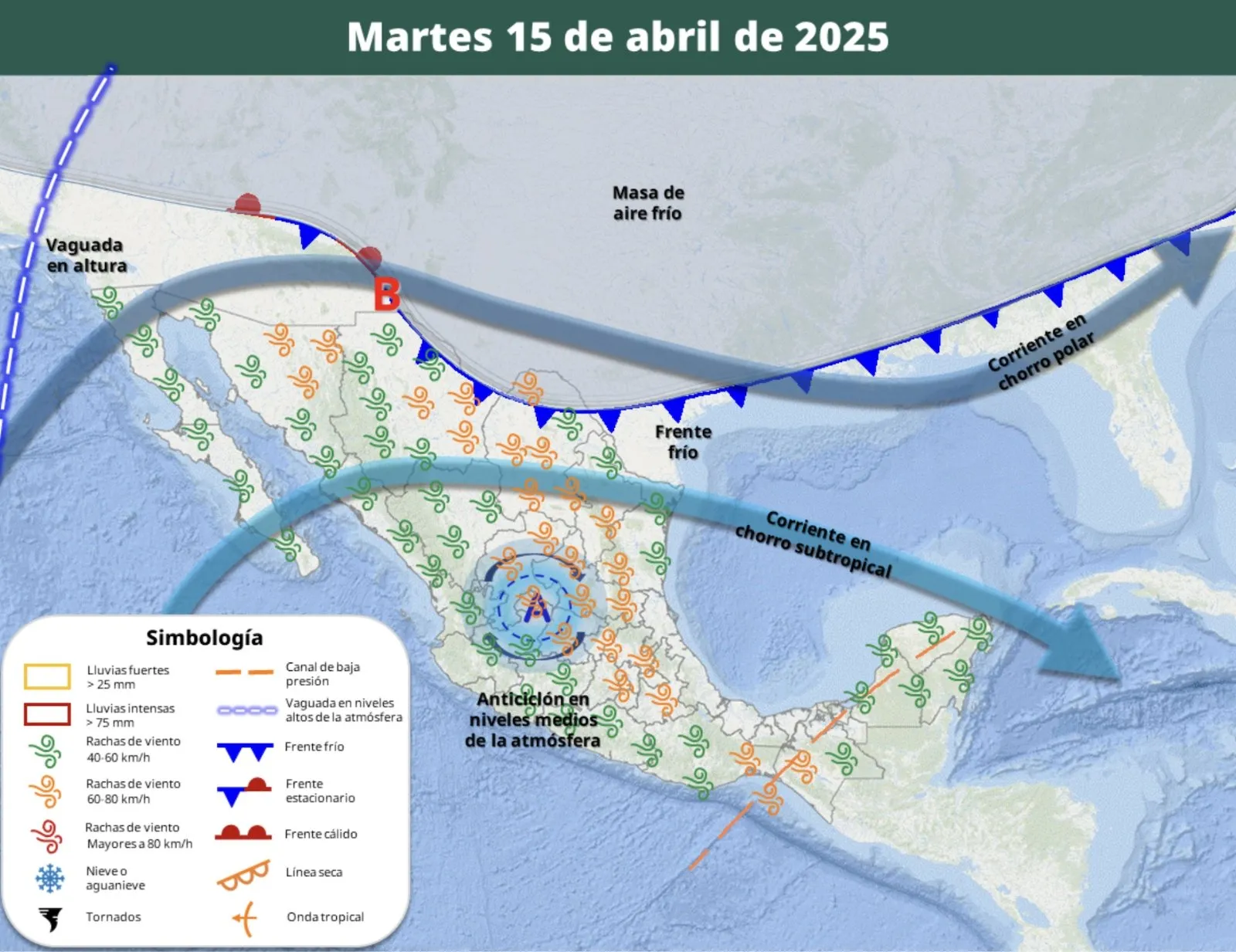 Nuevo frente frío llega en Semana Santa; se prevén heladas entre lunes y jueves en estas entidades
