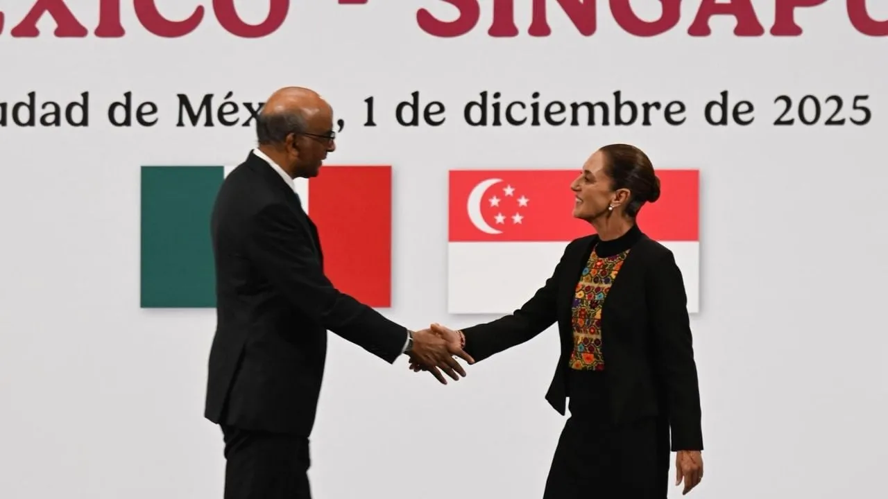 Sheinbaum recibe al presidente de Singapur; acuerdan fortalecer relación bilateral