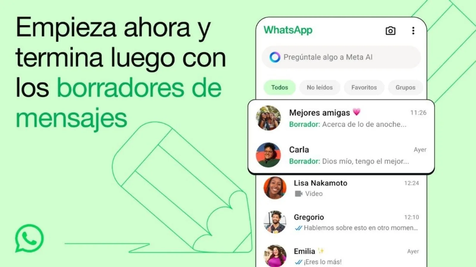 WhatsApp despliega los borradores de mensajes a nivel global