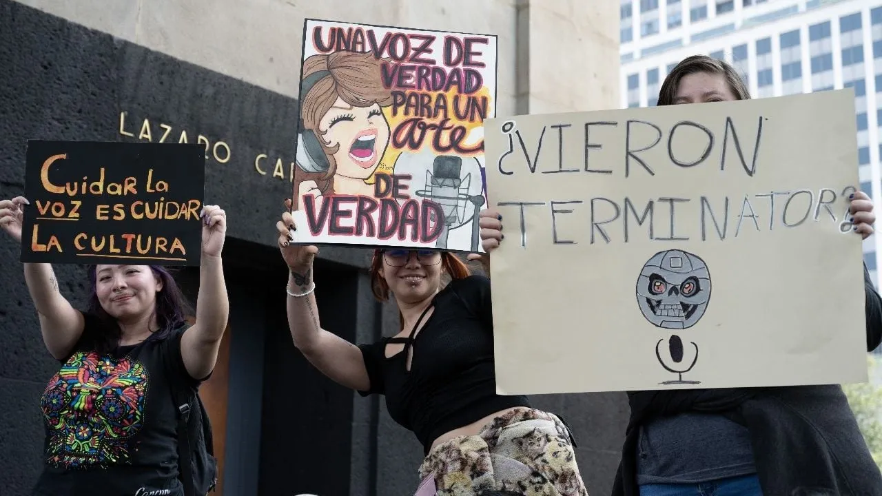 Artistas y productores protestan en CDMX contra el uso de la Inteligencia Artificial