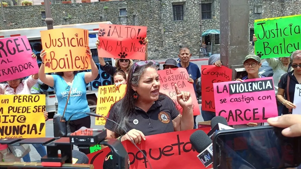 Protestan en Cuernavaca por liberación del asesino de Baileys, perro que murió tras ser golpeado
