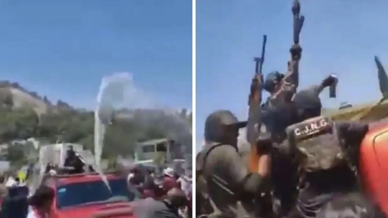 A cubetazos, civiles y presuntos integrantes del CJNG celebraron el Sábado de Gloria (Video)