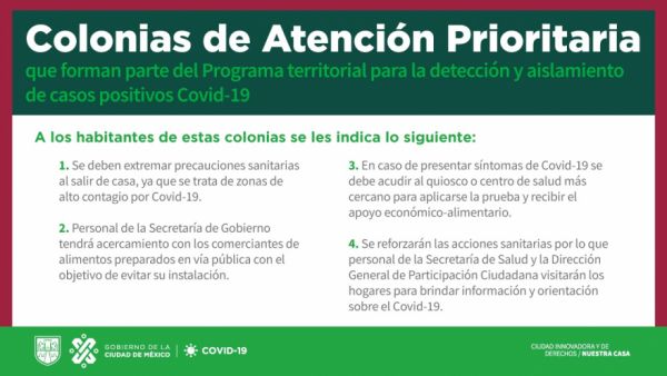 Colonias pueblos y barrios de atención prioritaria por COVID-19