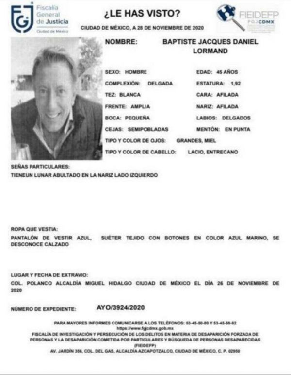 FGJCDMX ya investiga el homicidio del Francés.