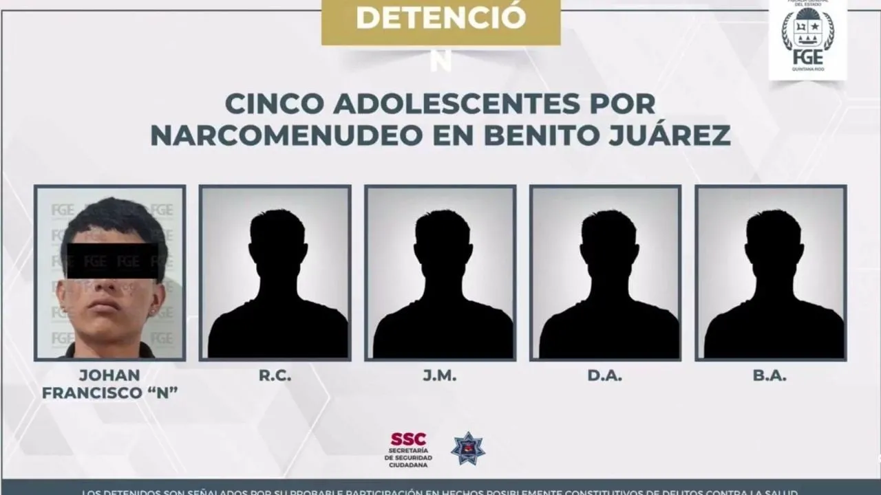 Detienen a cuatro menores de edad por vender droga en secundaria en Cancún