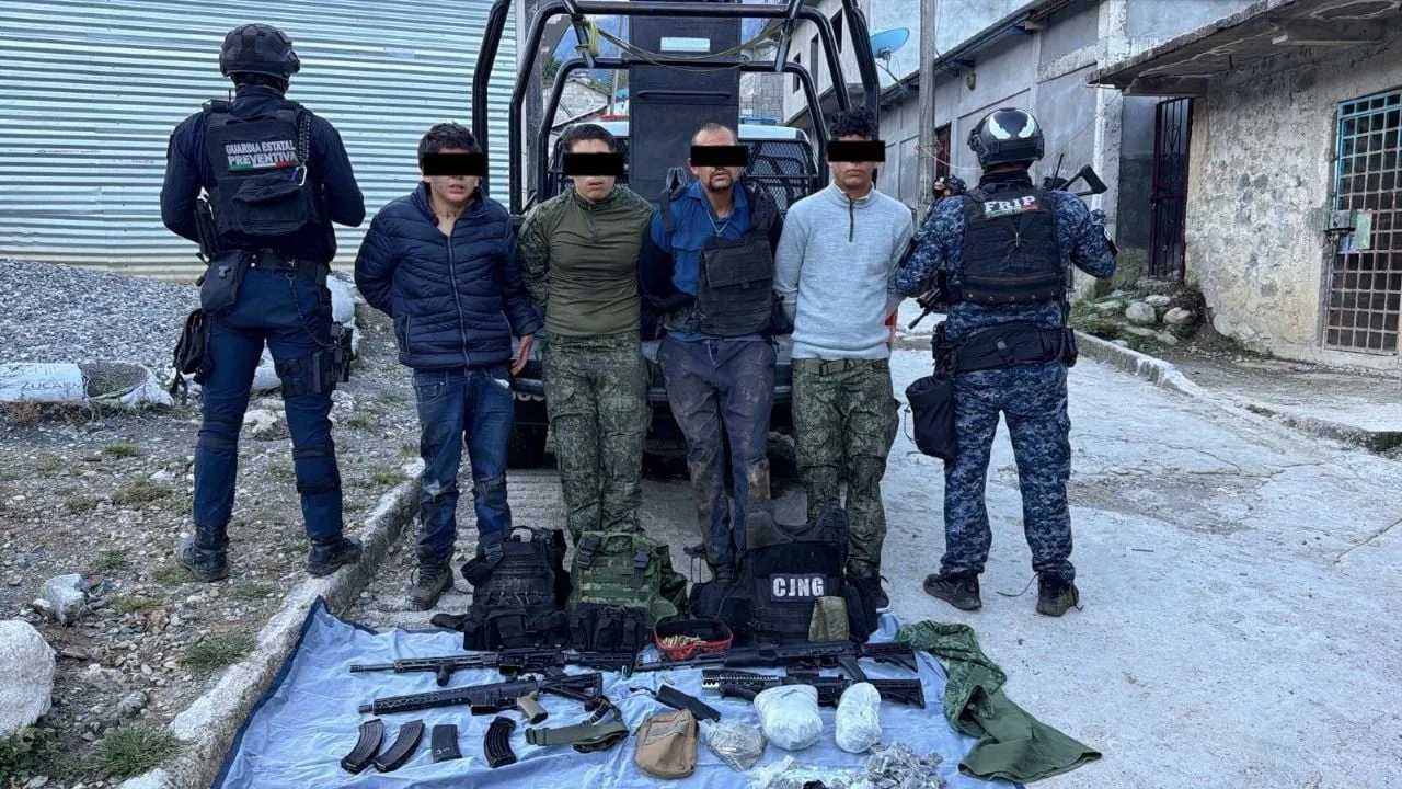 Detienen en Chiapas a cuatro presuntos integrantes del CJNG por amenazas contra autoridades