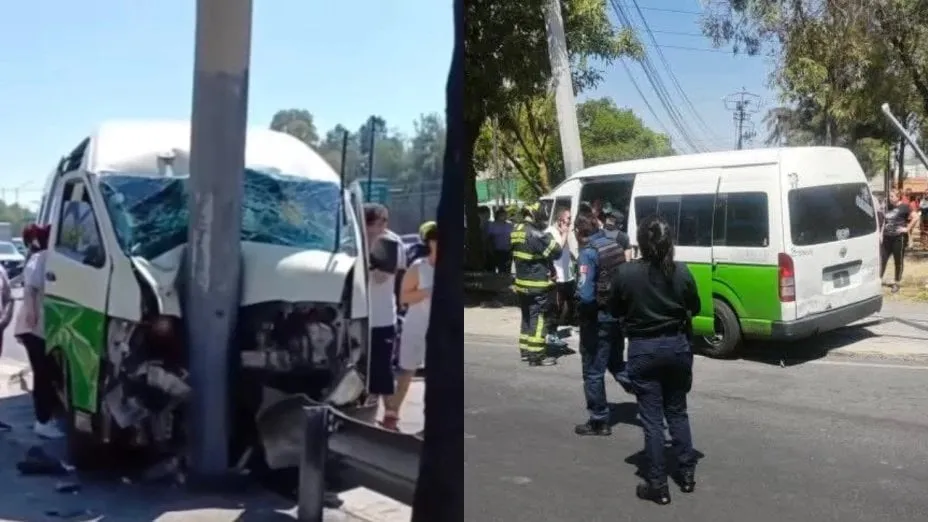 Combi que iba a exceso de velocidad choca contra poste en Avenida Oceanía; hay 11 lesionados
