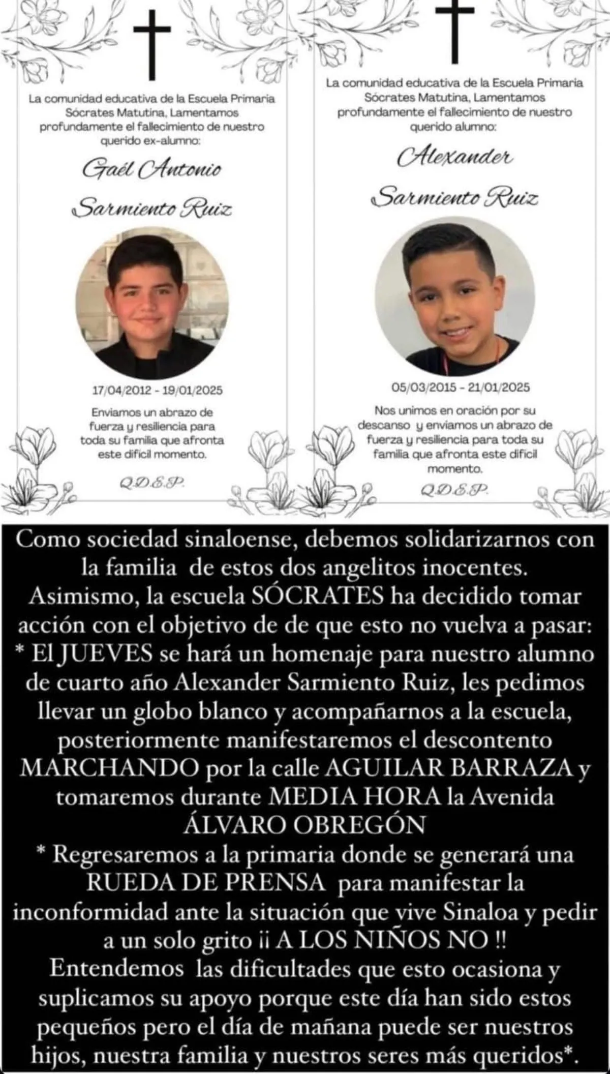 Fallece Alexander, de 9 años, baleado junto con su papá y hermano en Culiacán