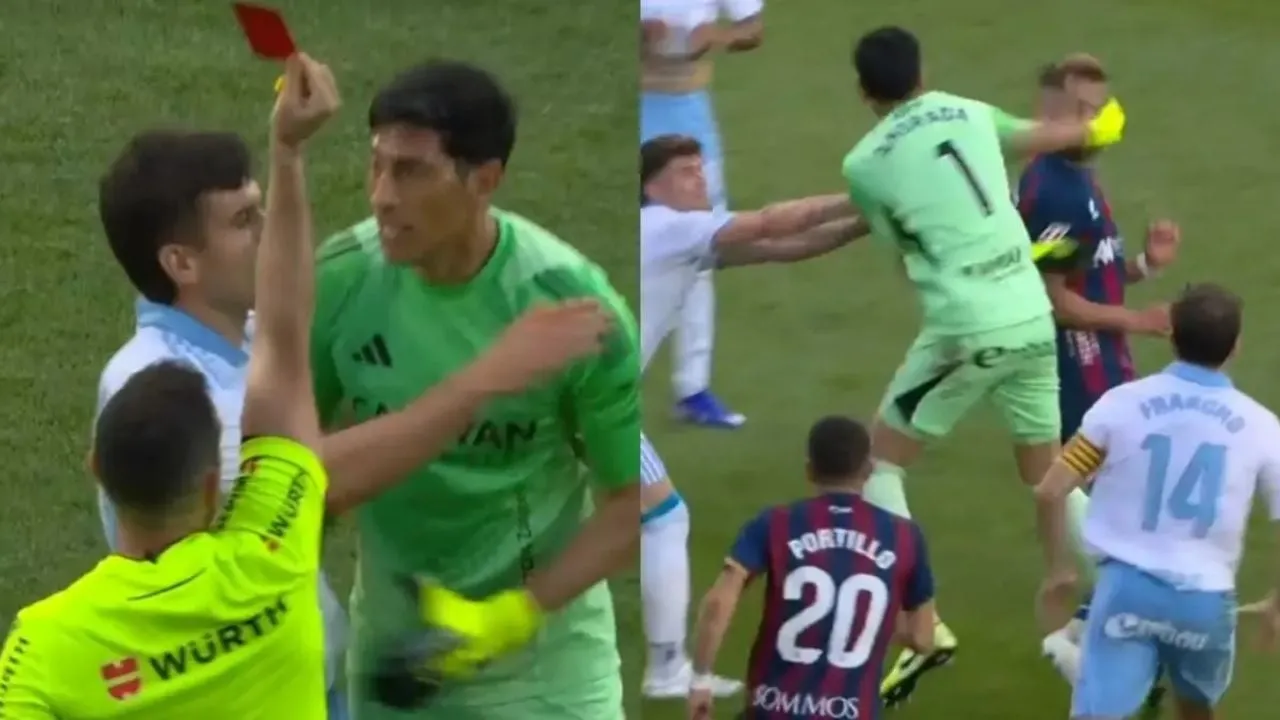 Esteban Andrada, exportero de Monterrey, da puñetazo a rival en Segunda División española (Video)