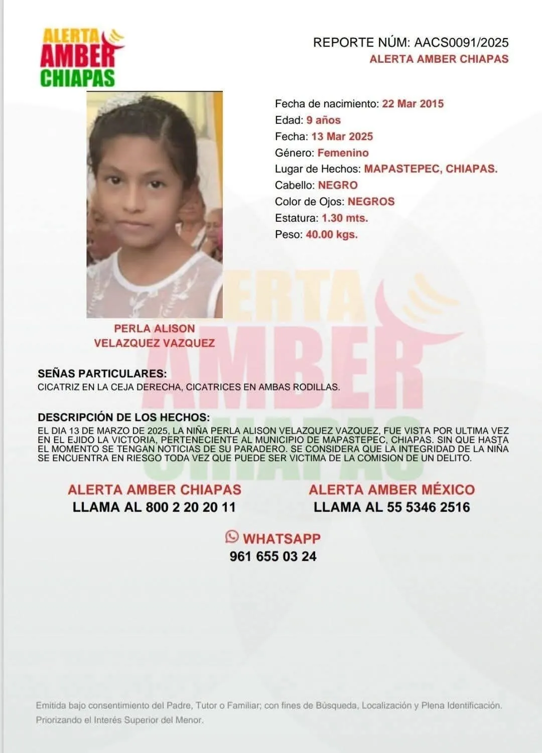Chiapas: Hallan el cuerpo sin vida de niña de 9 de años desaparecida desde el 13 de marzo